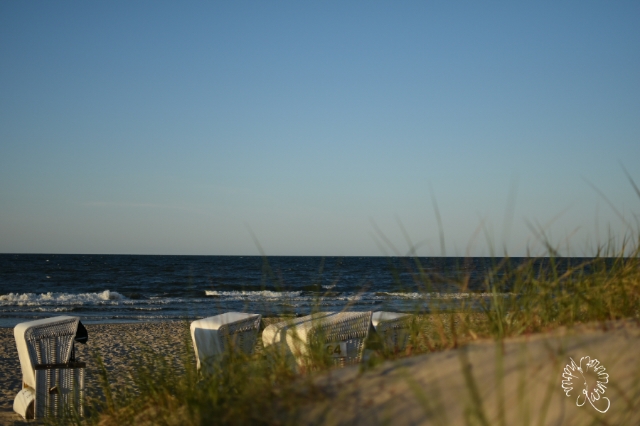 Blick über den Strand, kurz vor dem Sonnenuntergang